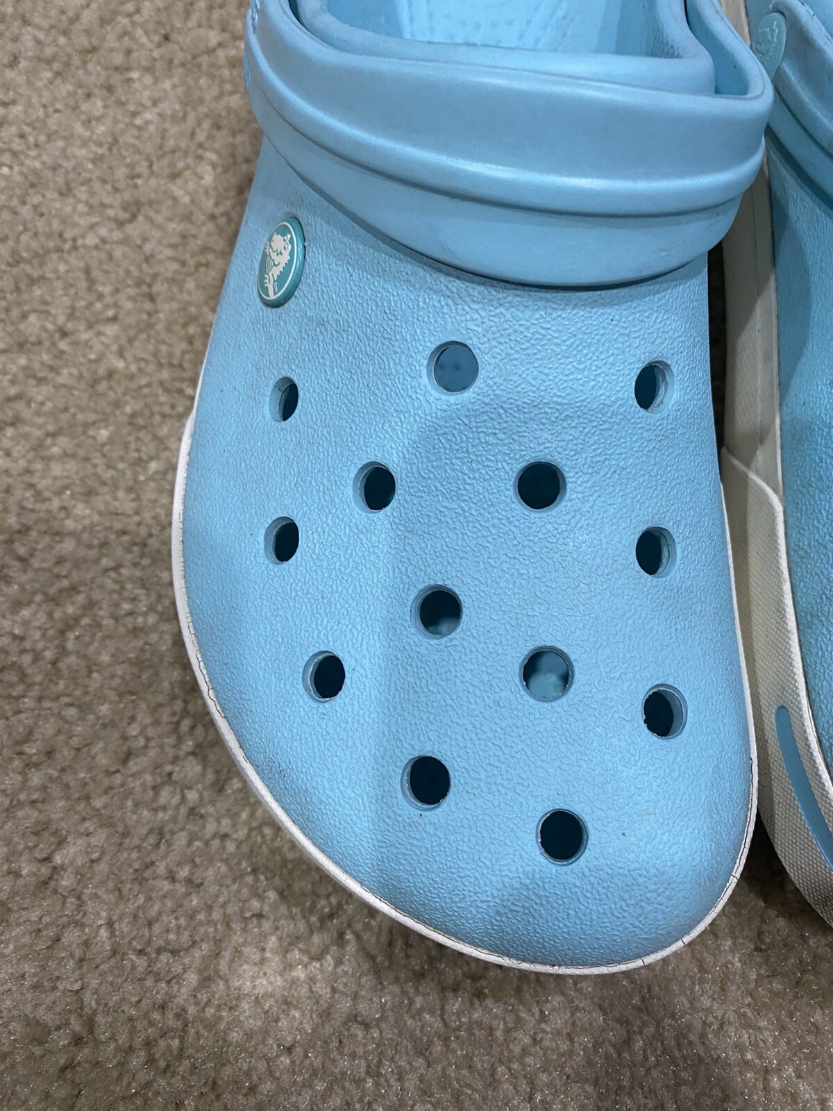 Crocs Men’s and Women’s Crocband Clog size 8 men size 10 women GUC Teal Blue