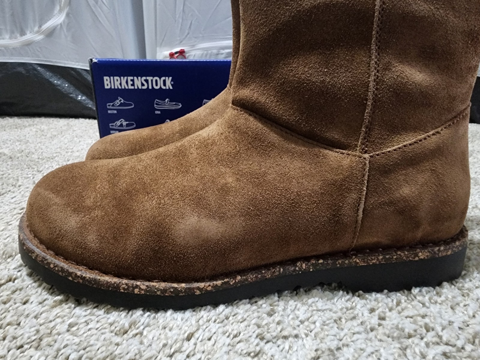 Birkenstock Uppsala Zip Shearling Boots Dark Tea US 10 EUR 41 Regular Wide NEW