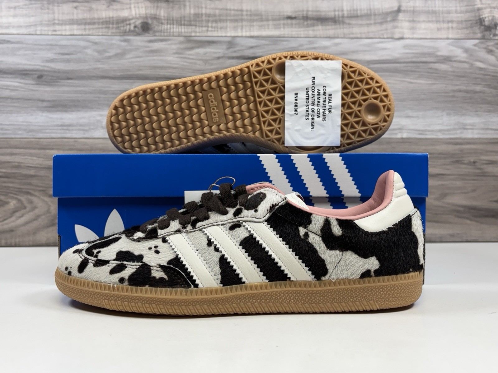 *NEW* Women’s Adidas Samba OG «Cow Print» Brown White Pink | Multi Size | JR1256