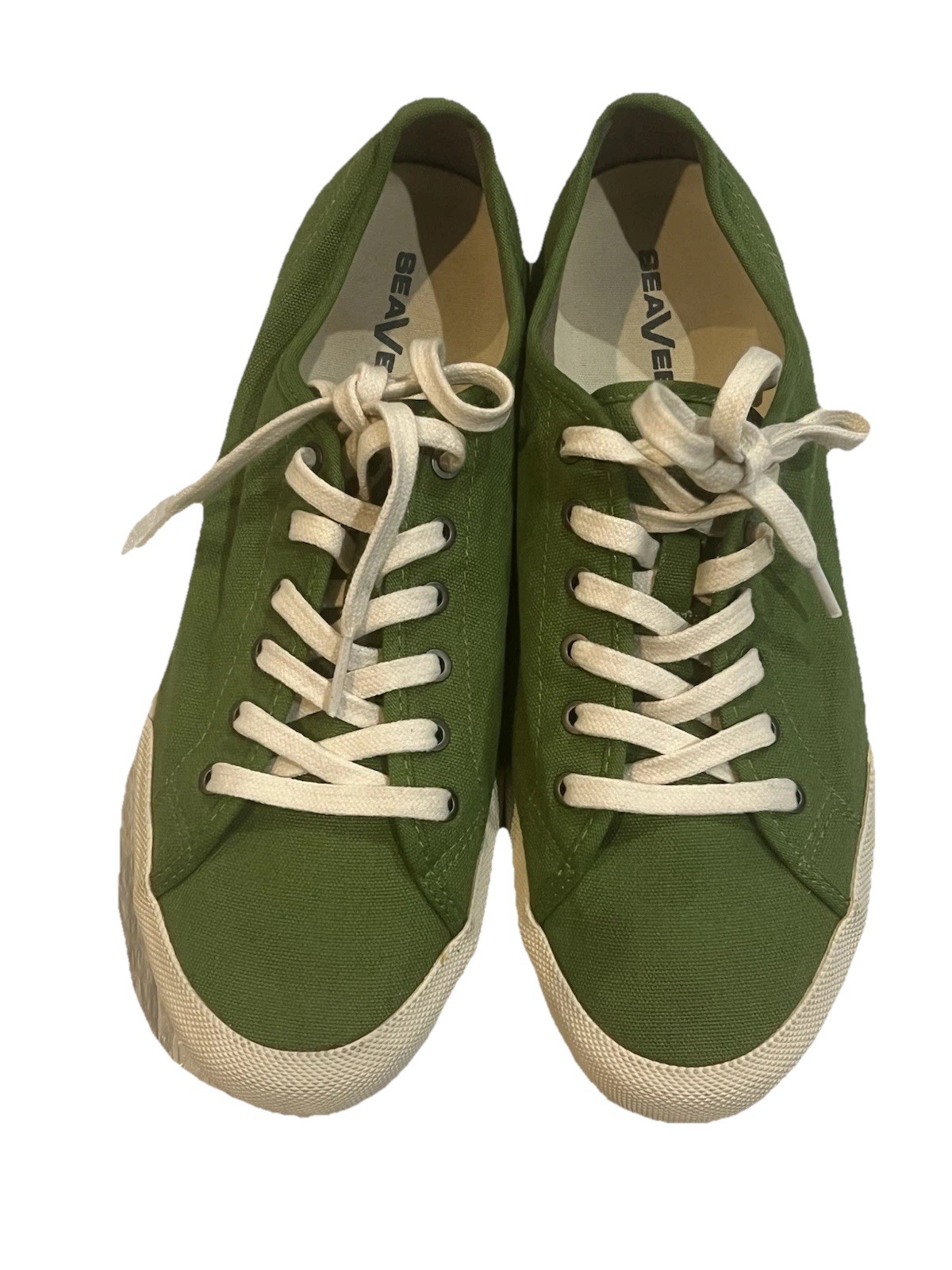 SeaVees Monterey Sneakers Womens Sz 10 Cotton Canvas Green Lace Up Shoes