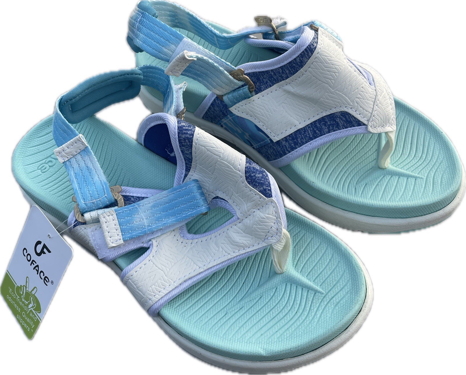 NWT! COFACE Flip Flops Sandals Adjustable Comfort Arch Eco-friendly Womens Sz 7