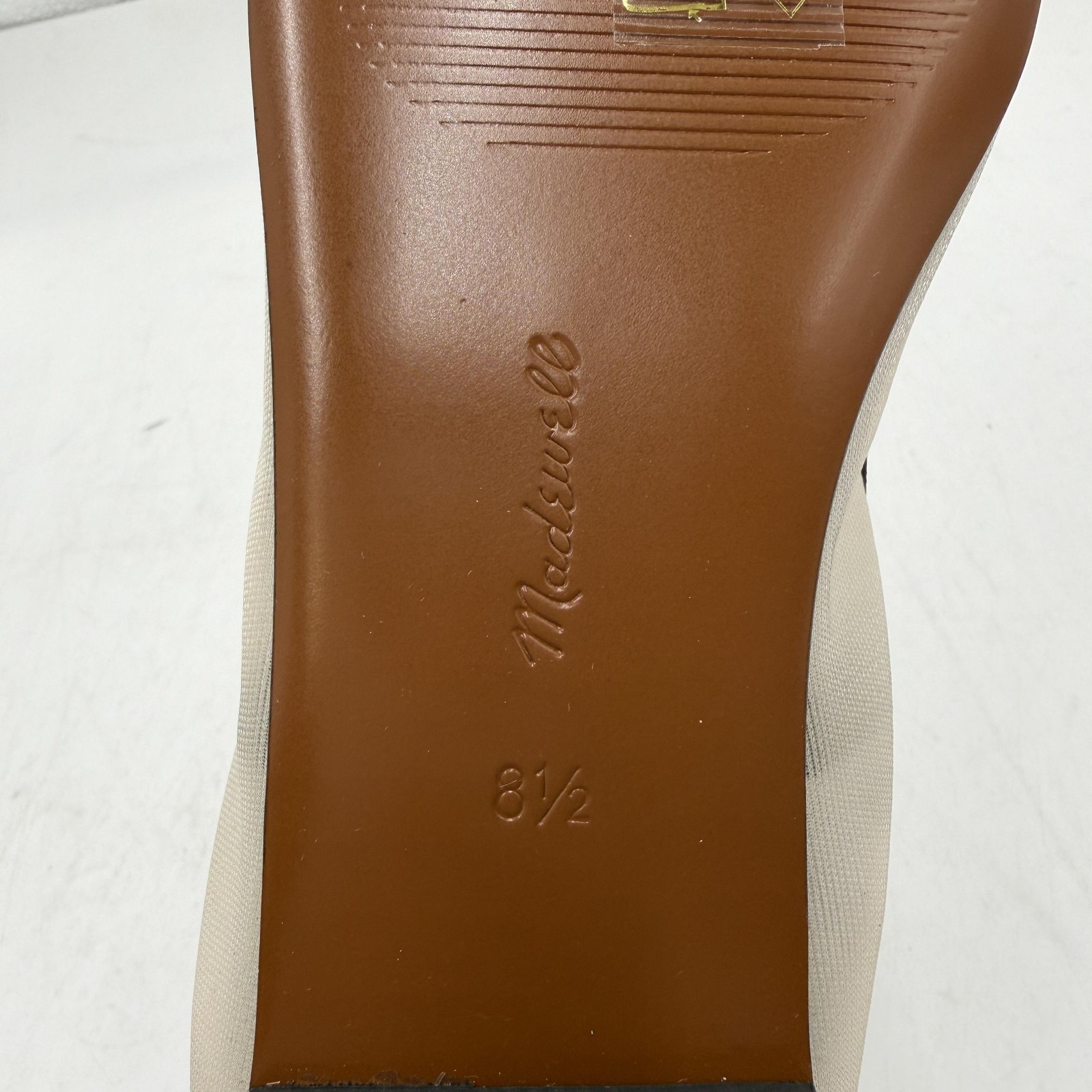 Madewell The Greta Round-Toe Ballet Flat Shoes Womens Size 8.5, Ecru Mesh