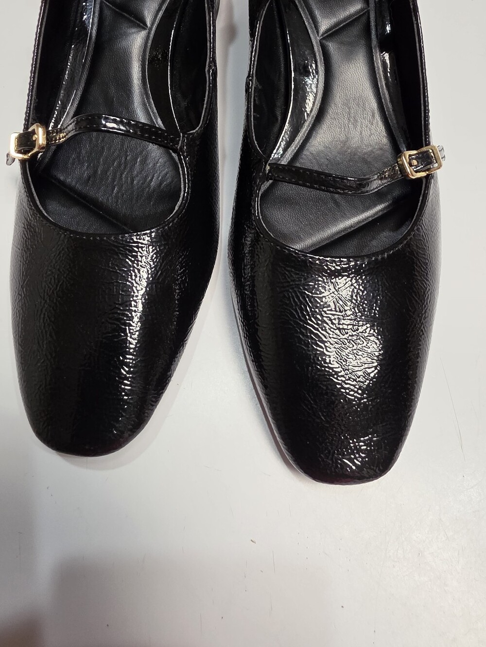 Zara Black Patent Leather Multi-Strap Mary Jane Shoes – Size (EU-41) 10 – 10.5