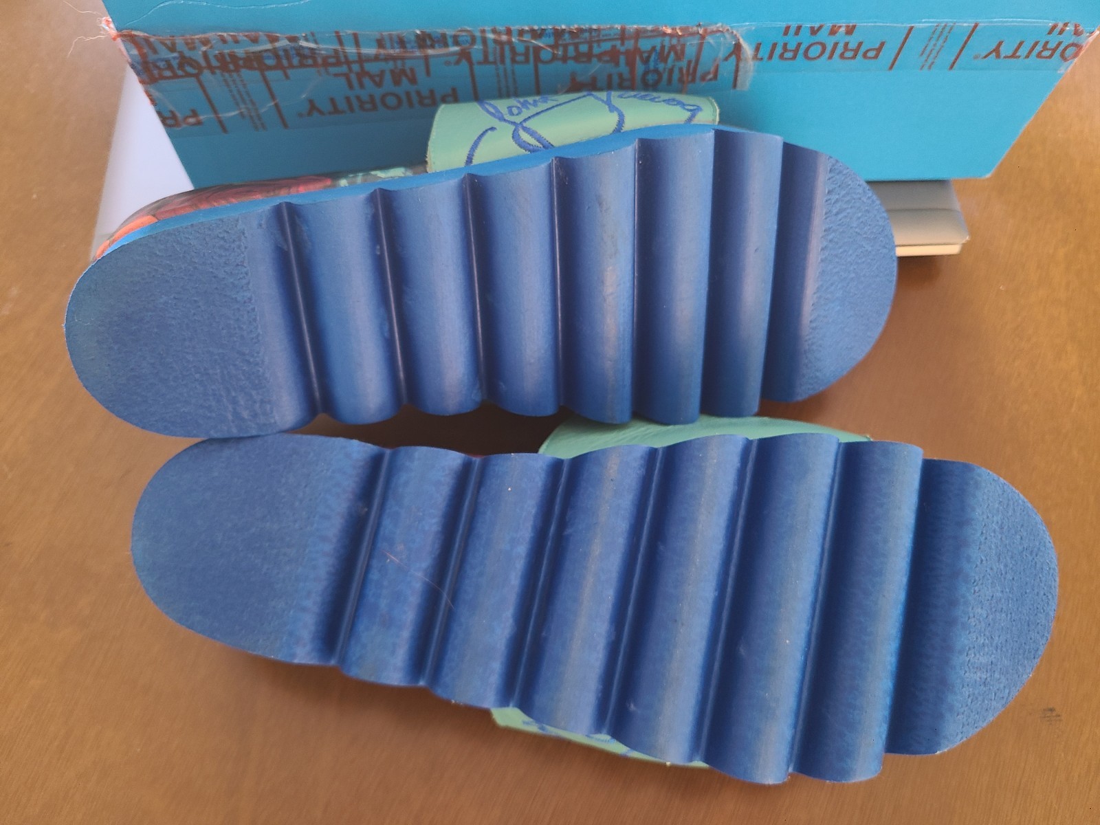 JOHN FLUEVOG signed platform teal and blue slide sandal shoes BUOY SIZE 10. EUC!