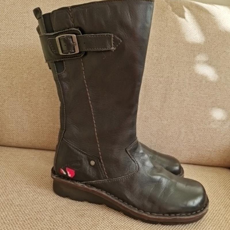 Women camel active boots black leather 39 #6VFE