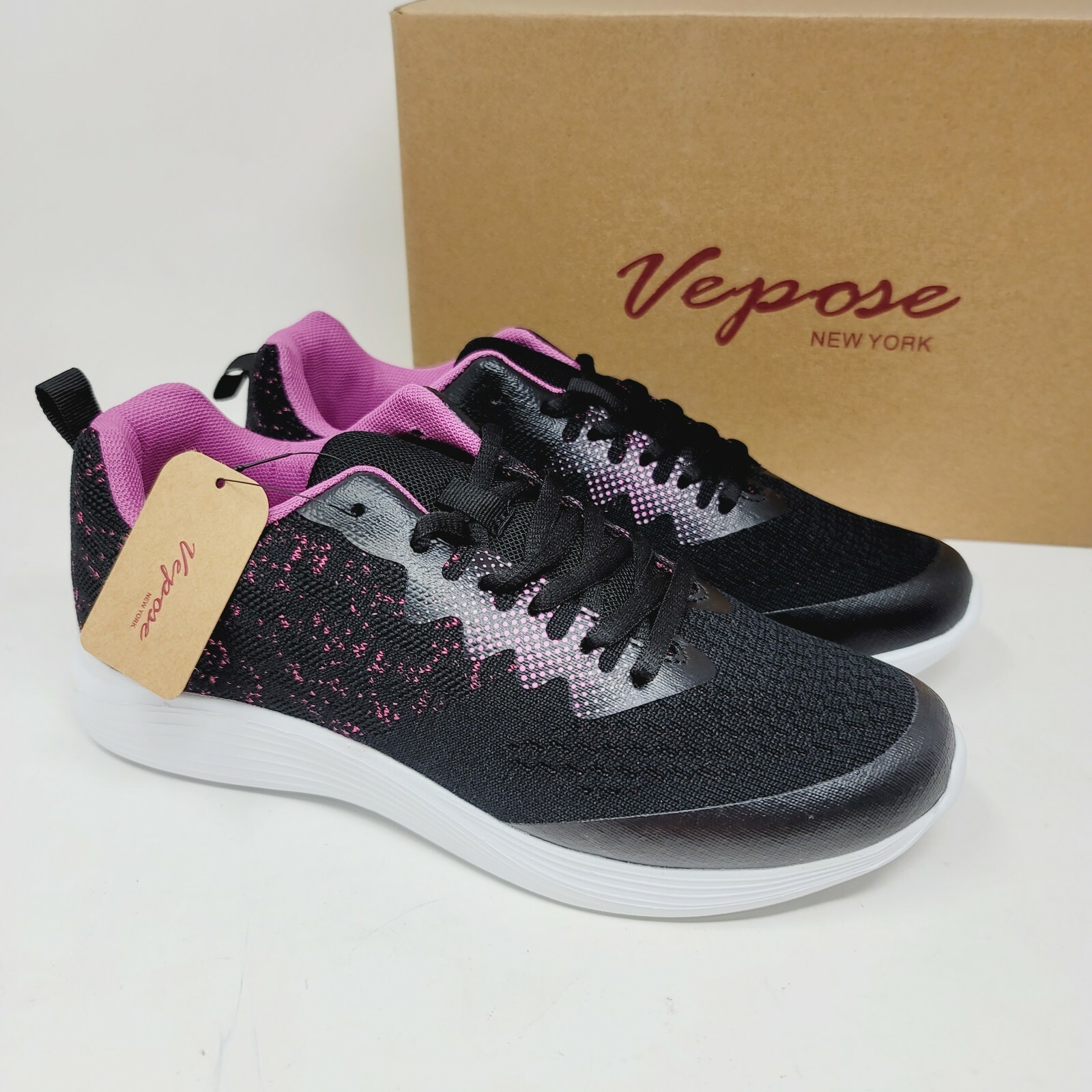 Vepose Women’s Sneakers Sz 8 M Running Shoes Black Purple Casual