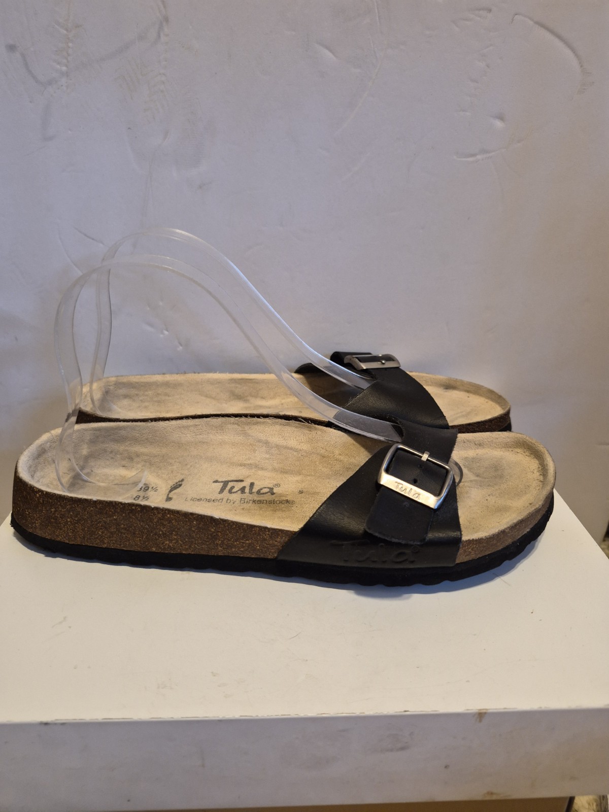 Tula by Birkenstock «Madrid» Black Leather Slide Sandals Sz.US 8.5/39.5 Ret $145