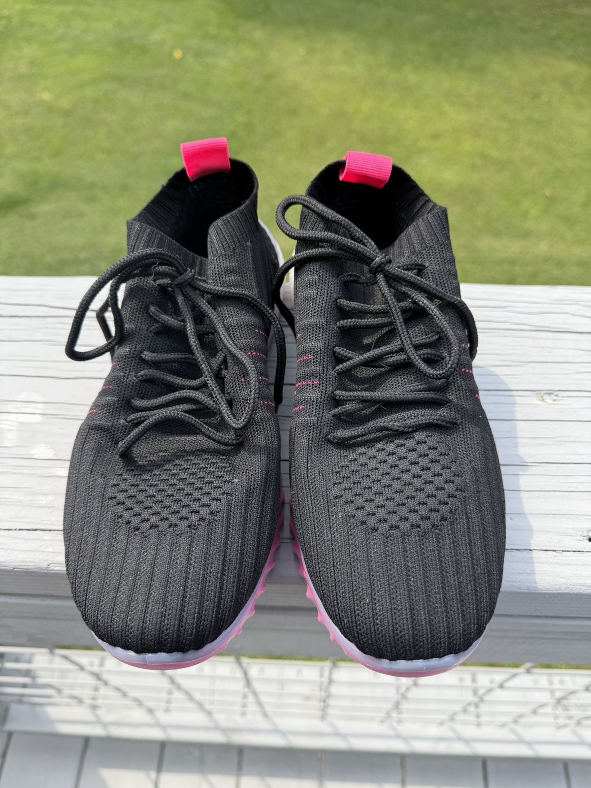 Danskin Positive lace-up sneaker with two toned upper and contrast trim.
