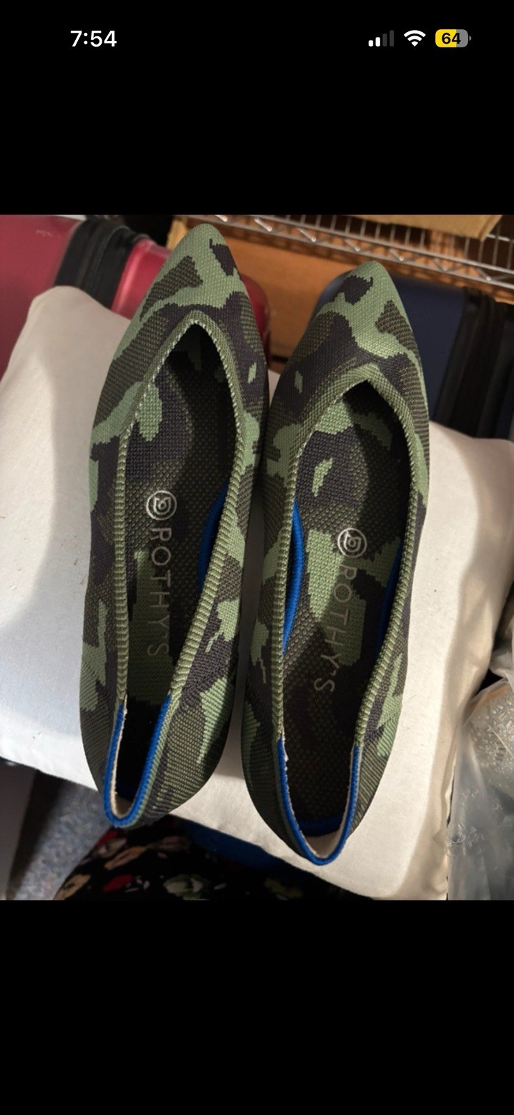 Rothy’s Women’s Camouflage Knit Slip-On Pointed Toe Flats US 8.5