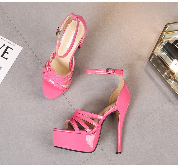 Men’s Heels Drag Queen Crossdresser Sandals Ankle Strap Big Women Shoes 35-46