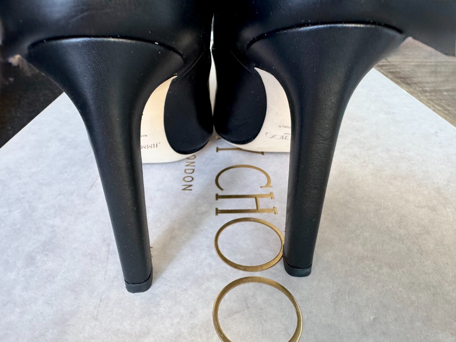 JIMMY CHOO-Mavis 100 Black Smooth Leather Knee-High Boots Size 36 – New with Box