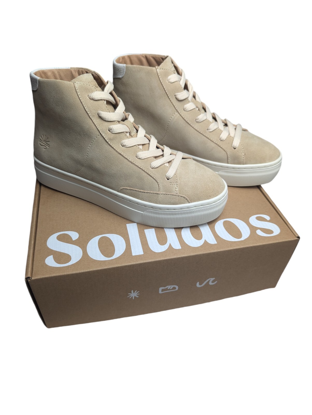 Soludos Women’s Size 7 Shoes Ibiza High Top Sneaker 1000854-270 Sand New NIB