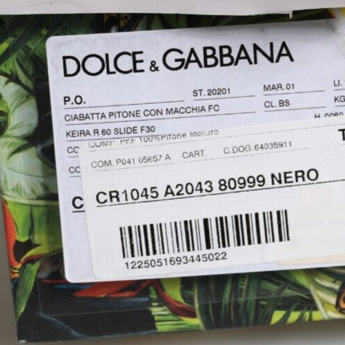 DOLCE & GABBANA Shoes Black Leather Heels Slides Sandals EU38.5 / US8 1200usd