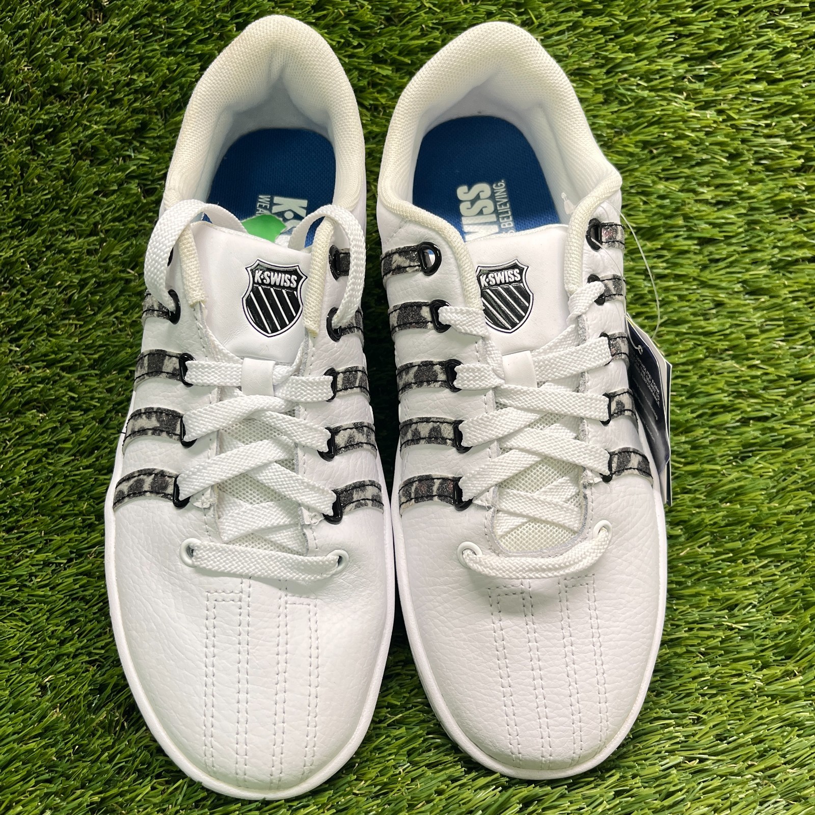 K-Swiss Court Pro II Leopard Womens Size 7 White Black Athletic Shoes Sneakers