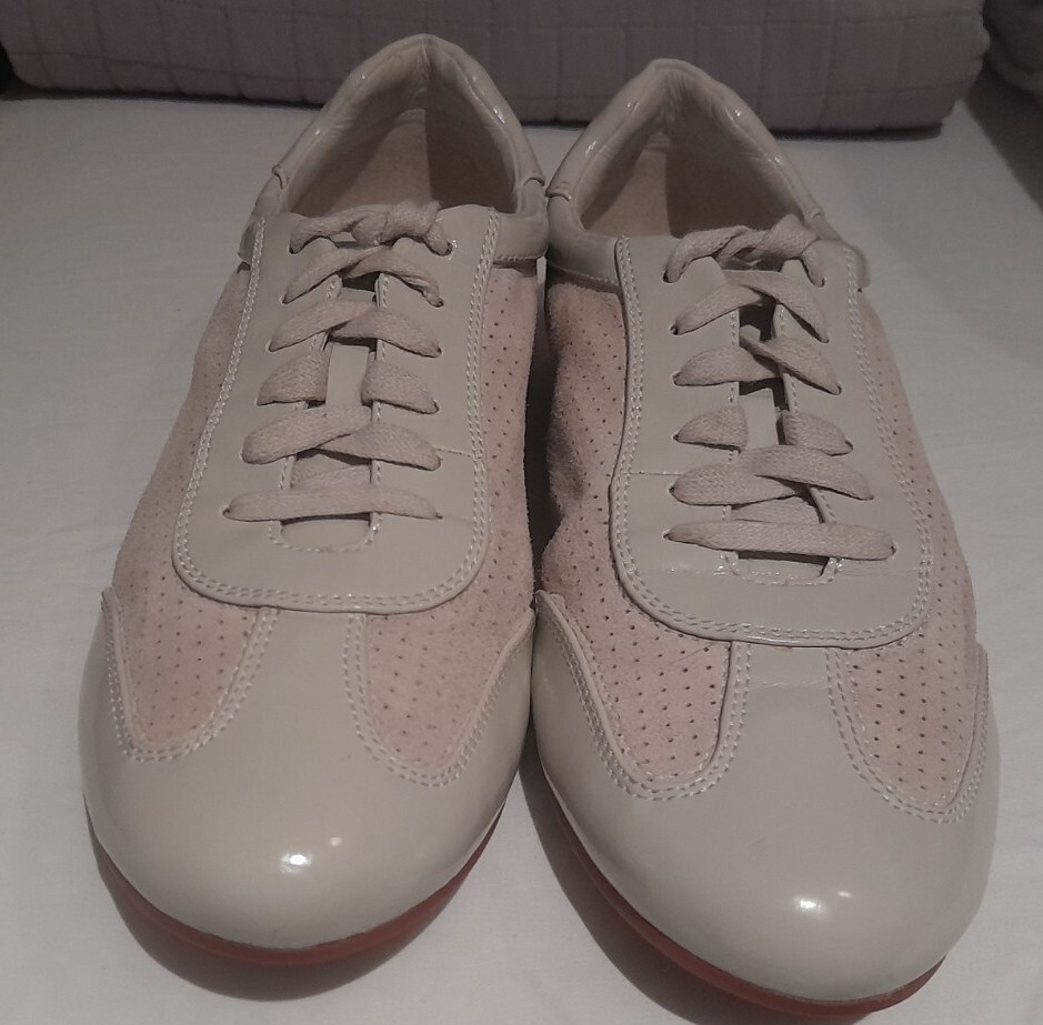 Cole Haan Womens Patent Leather / Suede Sneakers Gray Size 9B