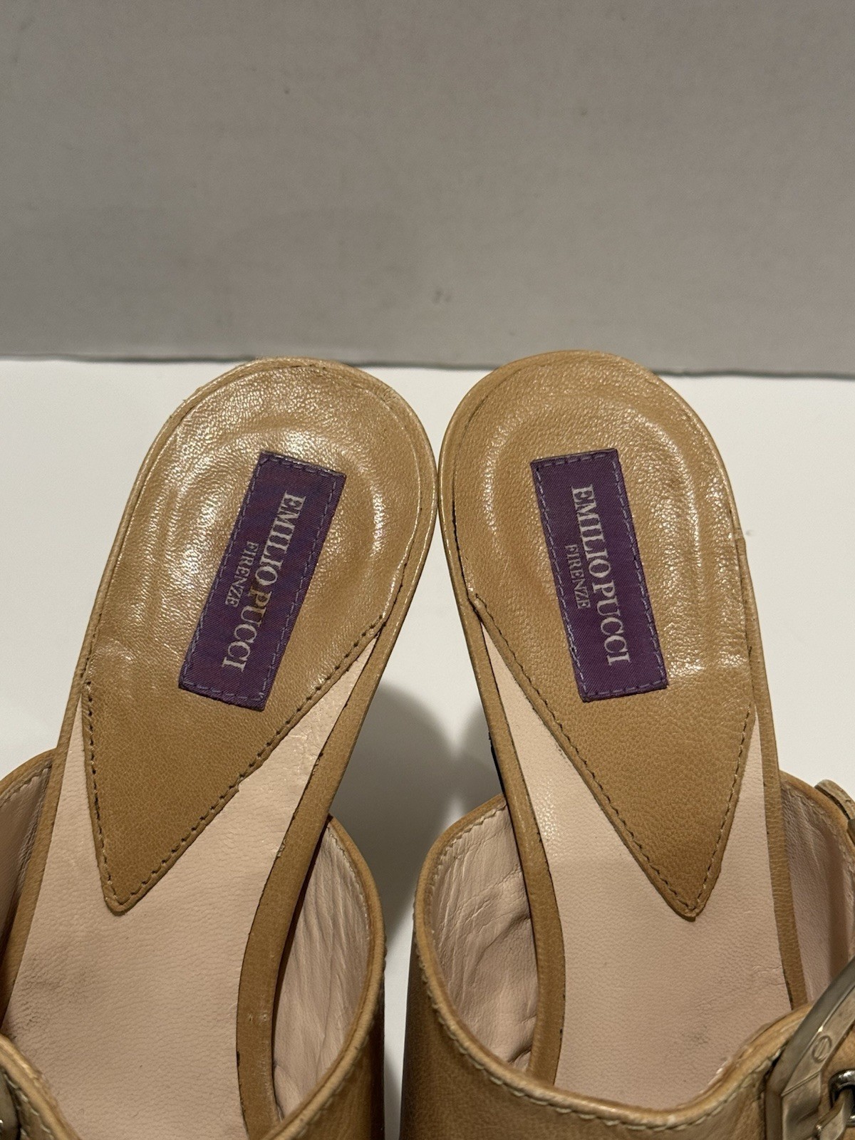 Emilio Pucci Leather Platform Pump Heel Mule Made Italy Women’s Size IT 36 US 6