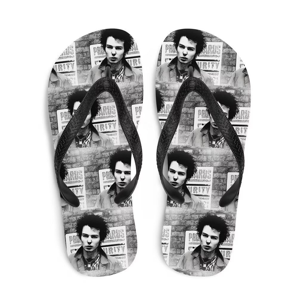 Sid Vicious Flip Flops Punk Rock Sandals Sex Pistols Inspired Summer Footwear