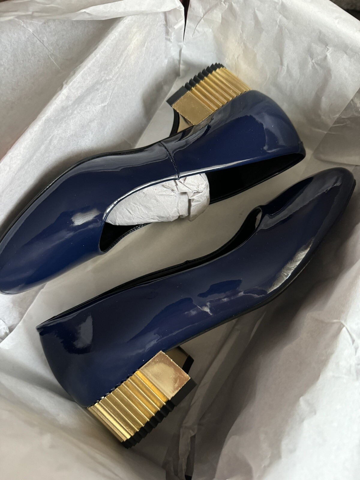 Girrotti Blue Leather Pumps Size EU 36 Women’s US 5.5 New With Box
