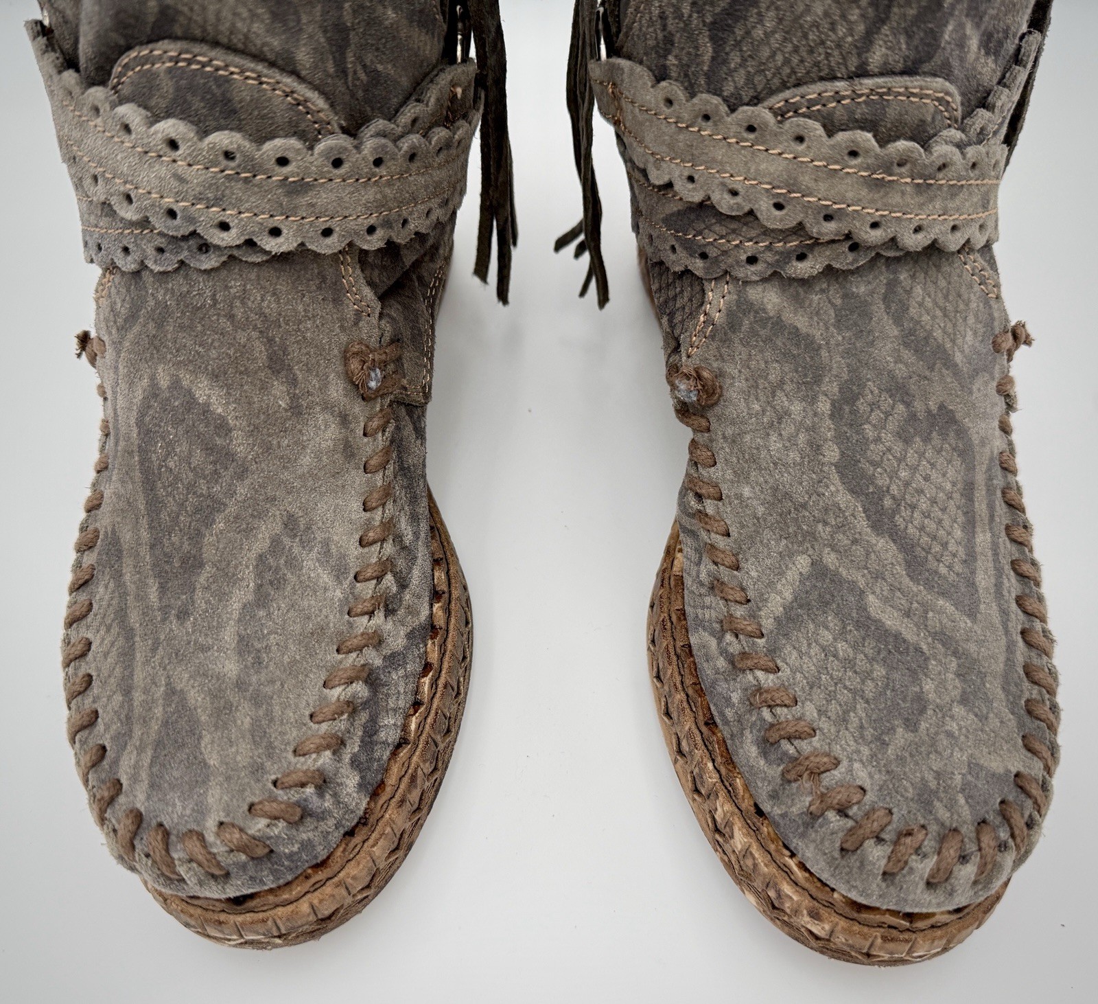 El Vaquero Mirea | Reptile Vine | Sz 39 – Women’s Wedge Moccasin Boots NEW