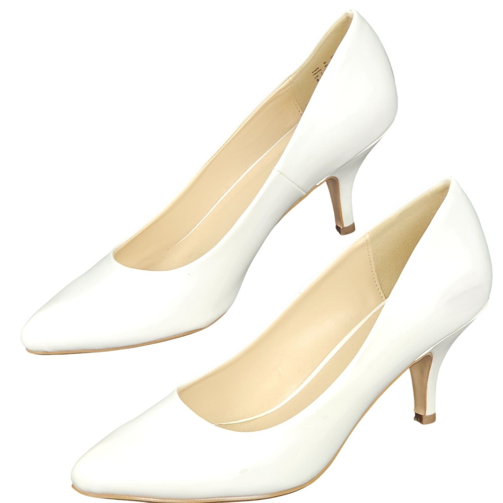 Dressy Office Workwear Business Casual Elegant Modern Chic White 3″ Pumps US 9