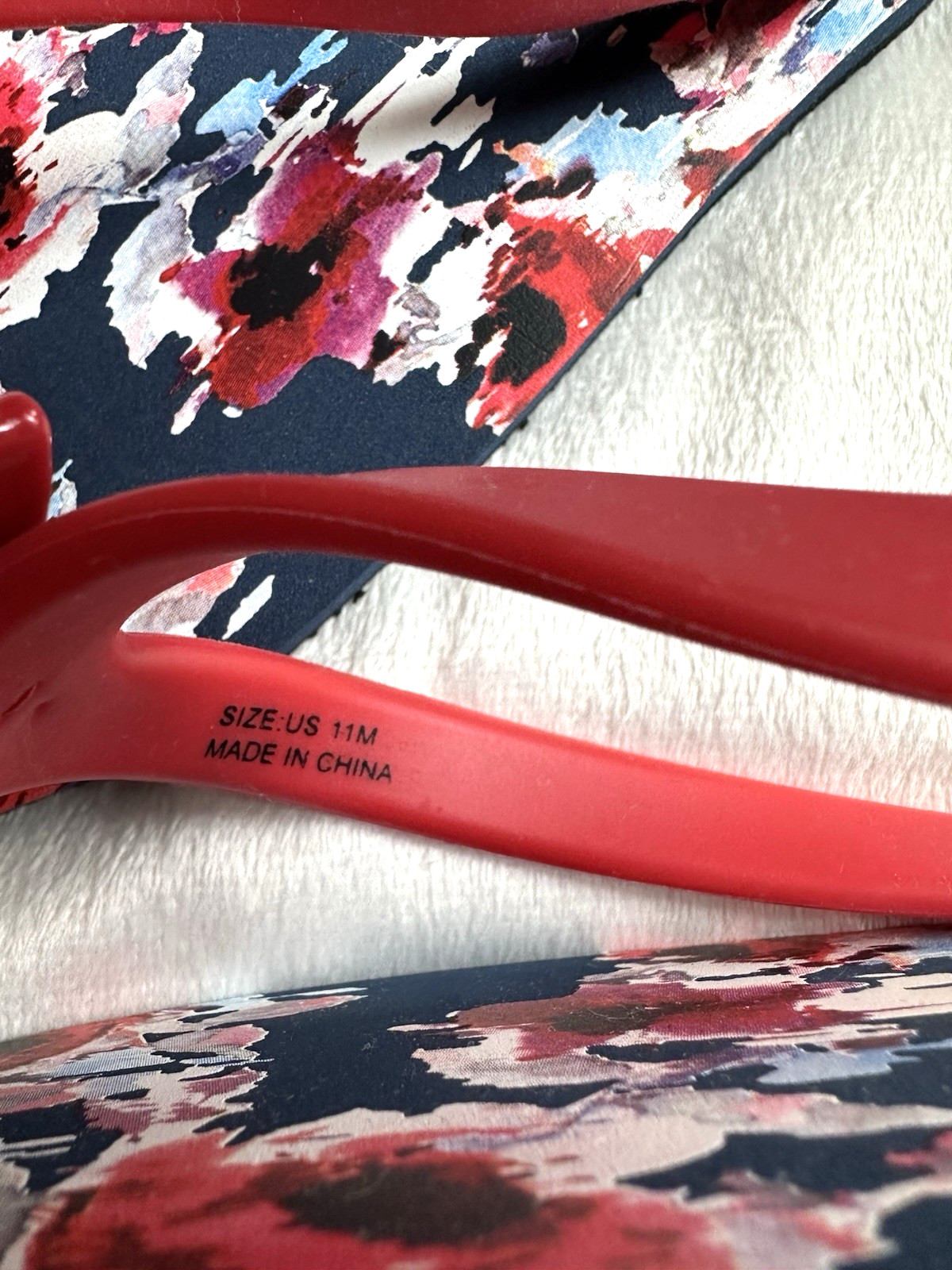 Kate Spade NOVA Sandals Flip Flop Fairytale Red Matte Floral Print NIB 11 41