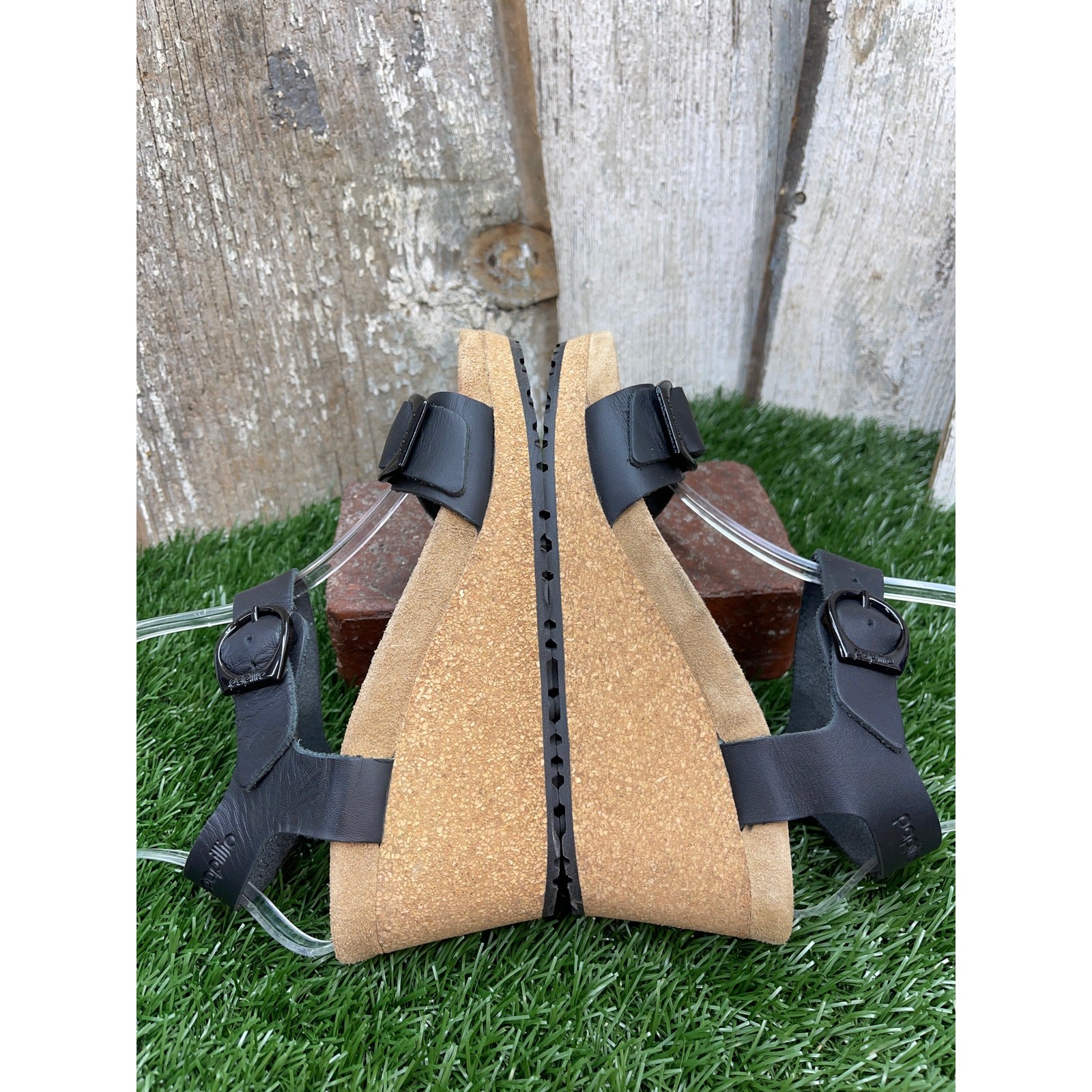 Birkenstock Papillo Soley Leather Black Medium/Narrow EU36 Ladies 5 Wedge Sandal