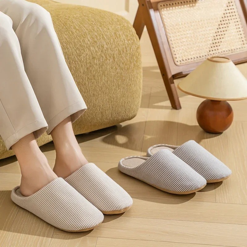 Unisex Soft Fur House Slippers Indoor Non Slip Flat Slide Bedroom Shoes Cozy