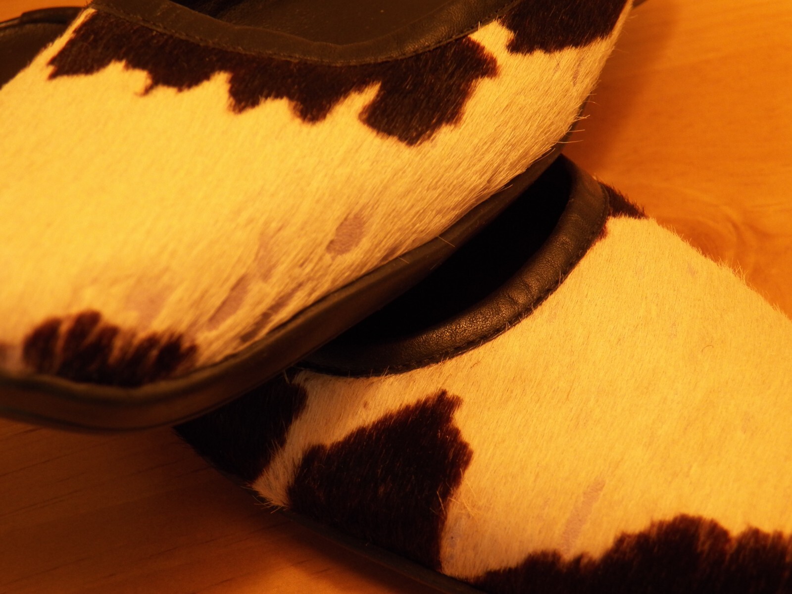 STEVEN NEW YORK ANIMAL HAIR LEATHER SLIDE ON SHOES WOMENS 7B PRE-OWNED
