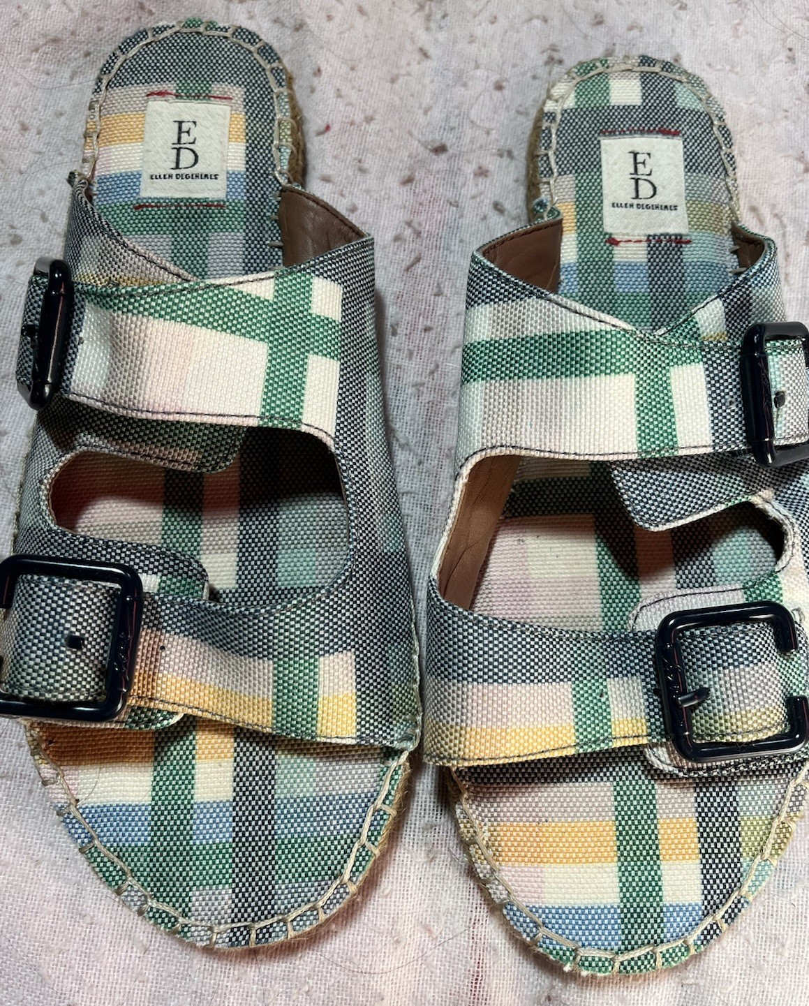 Ellen Degeneres Ed-Sadie Madras Sandals 7.5M