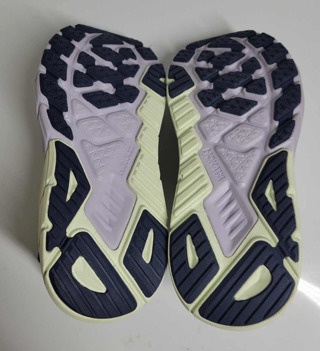 HOKA ONE ONE Womens Arahi 5 Textile Synthetic Blanc De Blanc Outer Space