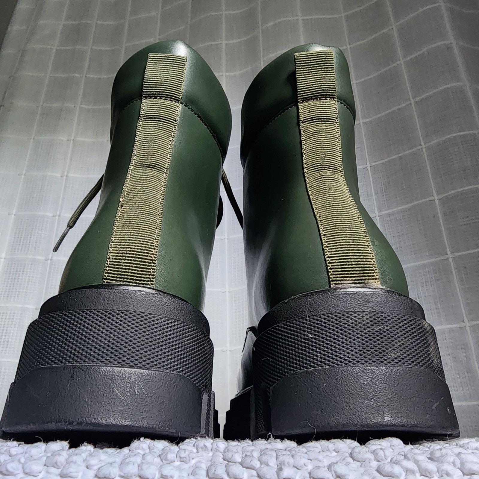 Green Platform Combat Boots Women’s EU 38 US 7.5 Chunky