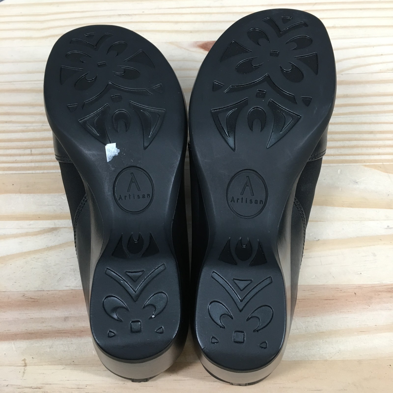 Clarks Artisan Tyler Mule Clog Womens 7.5M Black Leather Comfort Wedge NEW