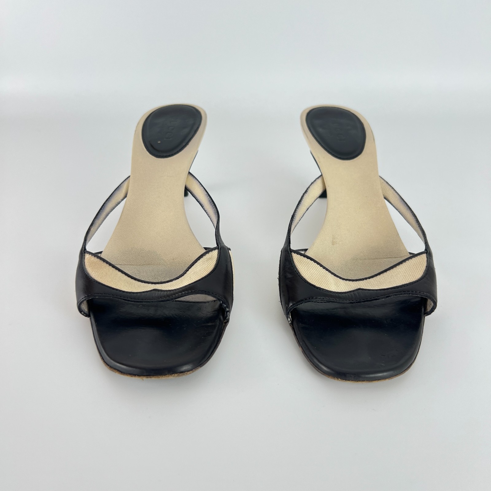 Gucci | Auth Tom Ford Era Vintage Black Leather Sandal Slide Mules (37)