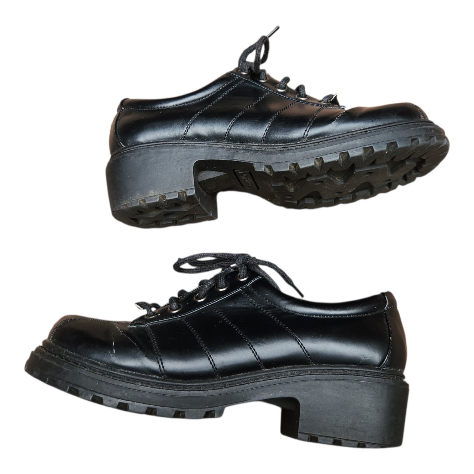 Vintage Unionbay 90s Y2K Black Chunky Platform Oxfords Womens Size 9 Grunge