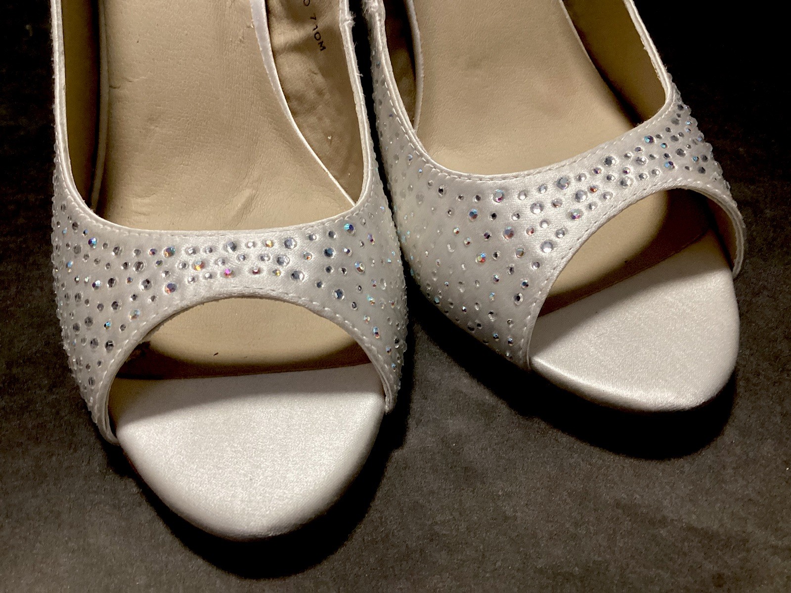 *Liz Rene Couture Sz 10 M Dorothy 710 Silky Satin Bridal Heels Dyeable White
