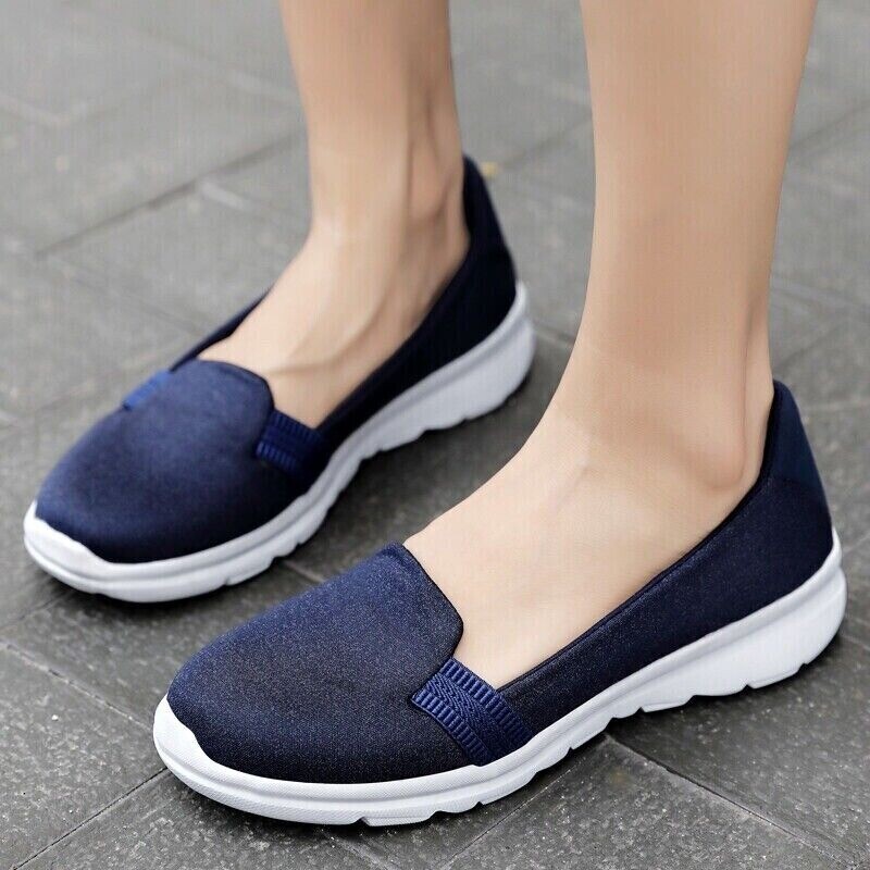 Women Fashion Loafers Shoes Comfortable Sock Slip-on Ballerina Wedge Shoes size