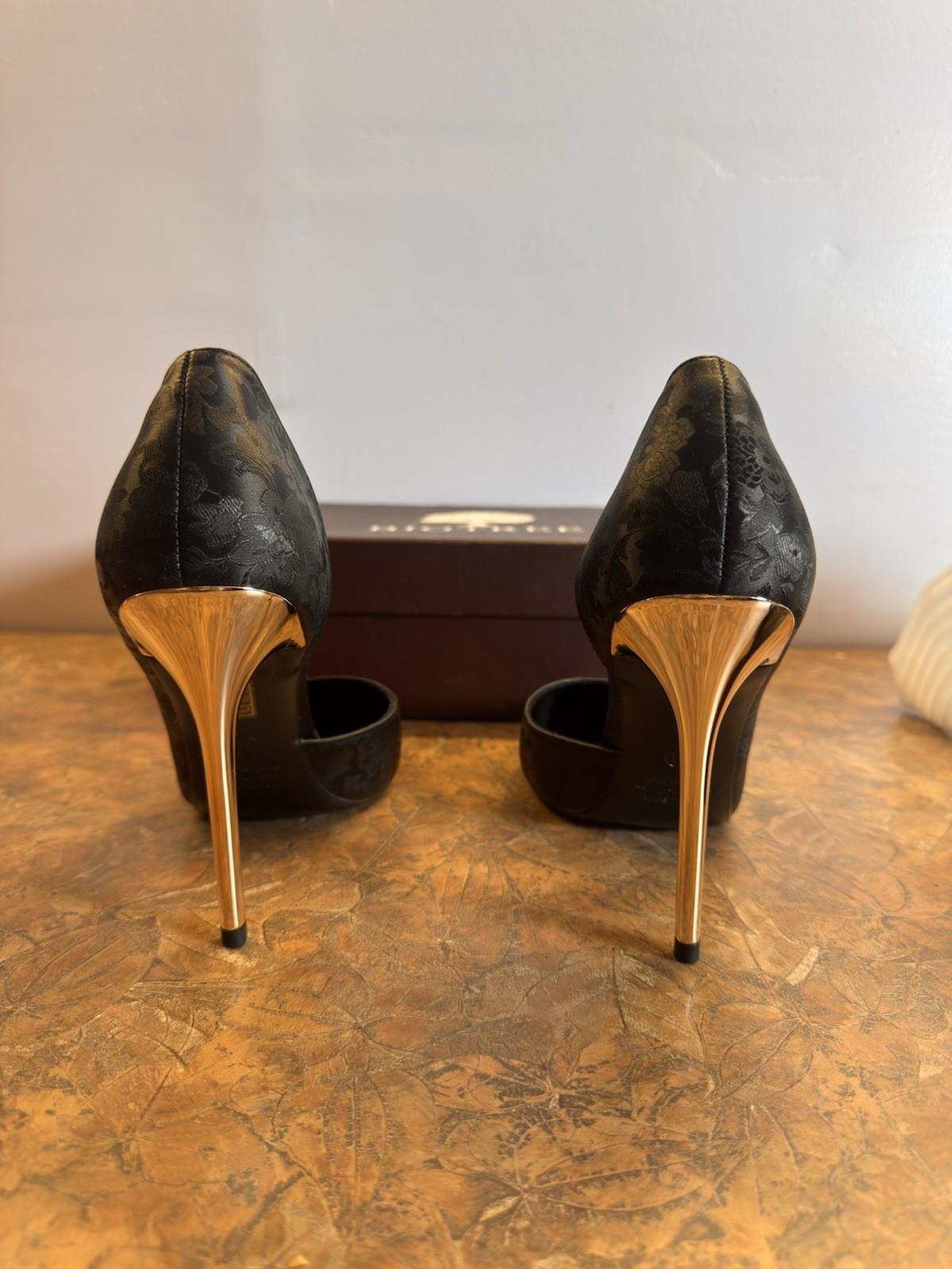 Ted Baker Women’s US 10 Black Synthetic Floral Pointed Toe Stiletto Pumps