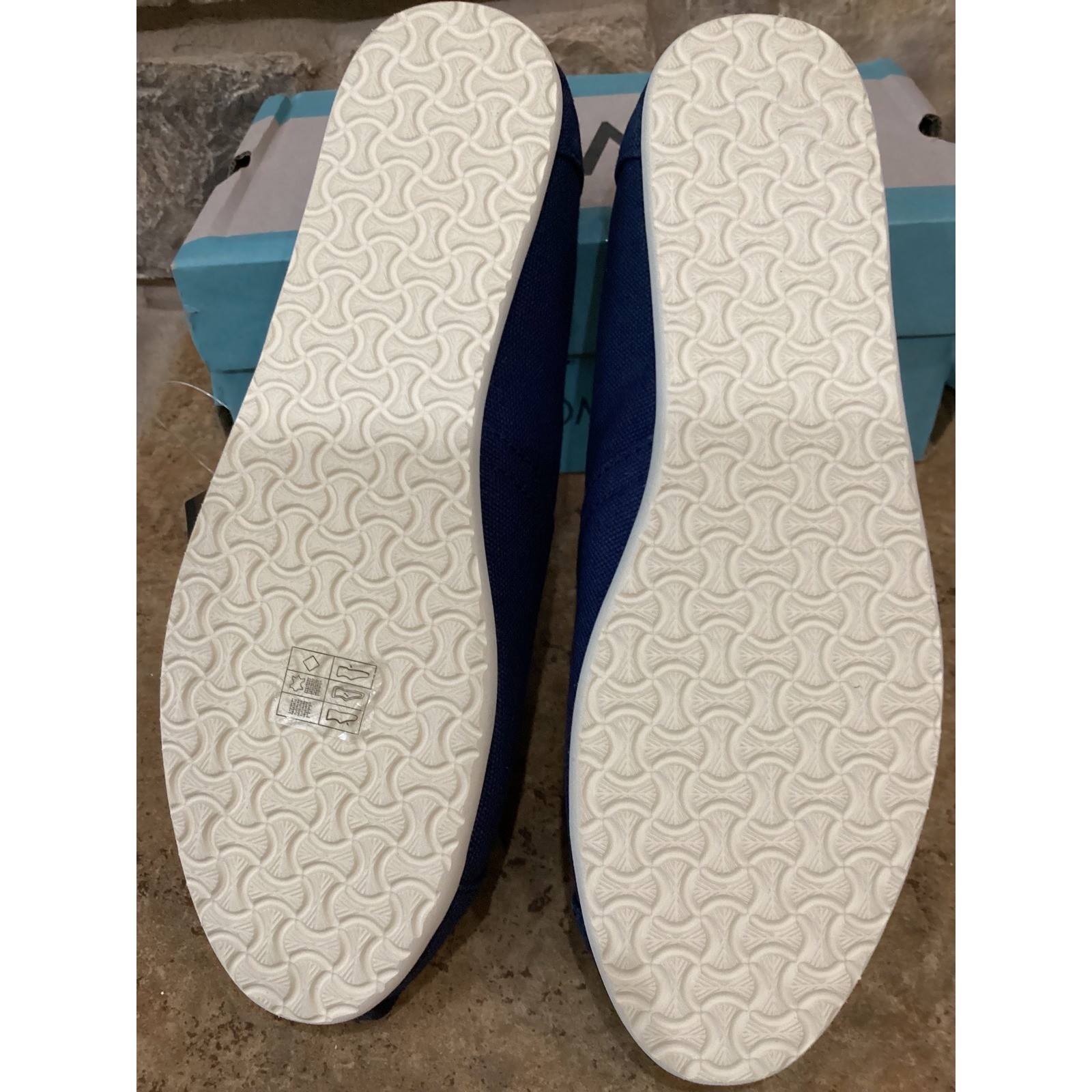 TOMS Alpargata Navy Canvas Slip On Shoes Womens 7.5 10000873 Flat Espadrille New