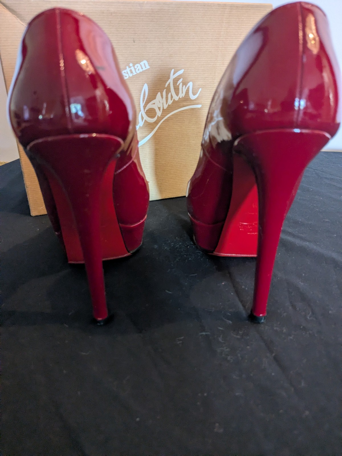 Red Patent Leather Christian Loubotin Bianca Pumps Sz 37 1/2