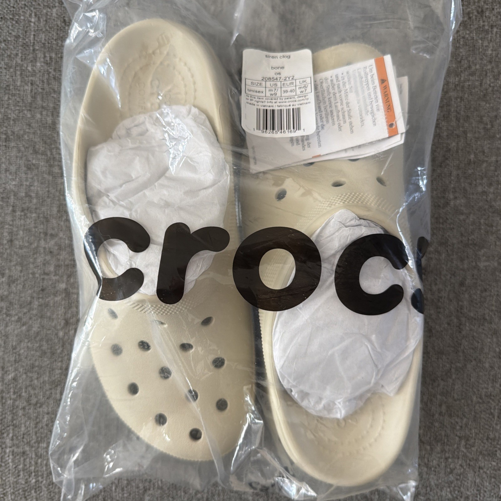 Crocs Siren Clog Platform Block High Heels Bone White Slip On Womens Size 9
