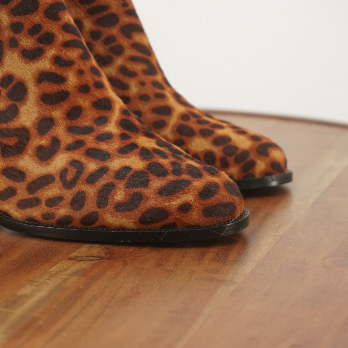 Steve Madden Womens Jozie Genuine Calf Hair Booties Size 7.5 M Leopard Brown