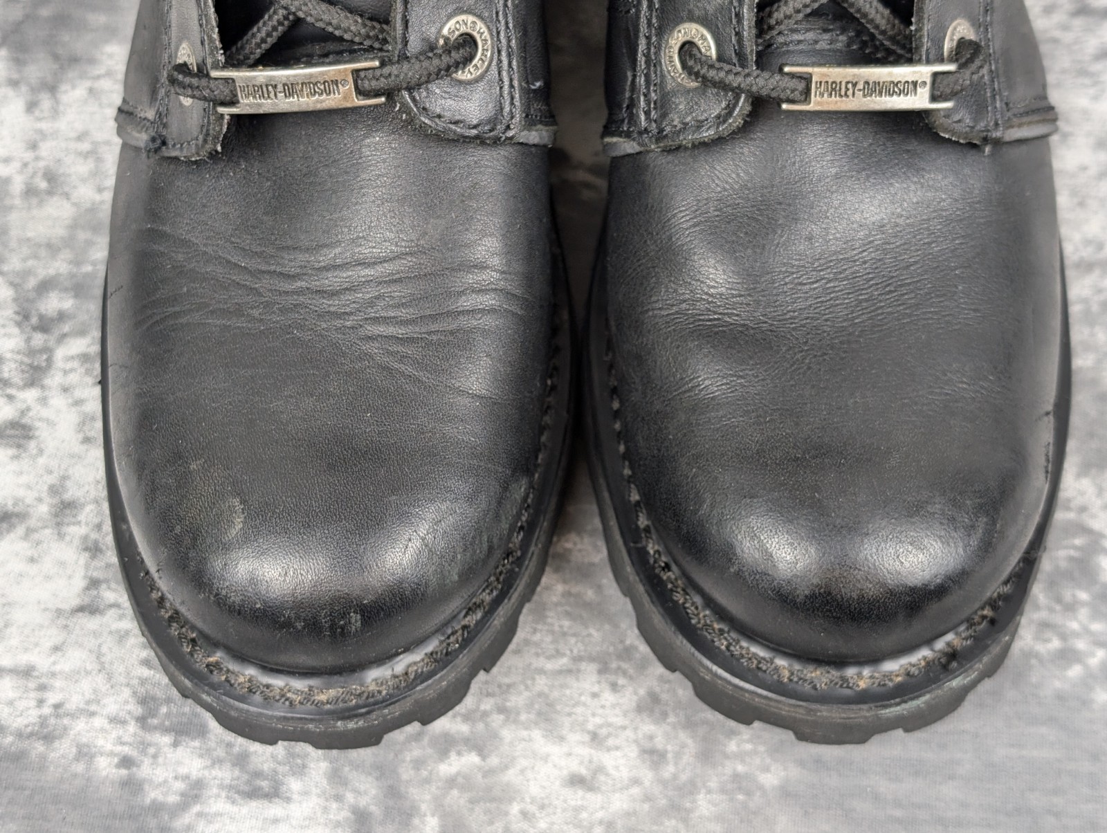 Harley Davidson Motorcycle Boots W 8.5 Leather 88352 Skull Peg Bar Heel Bolt