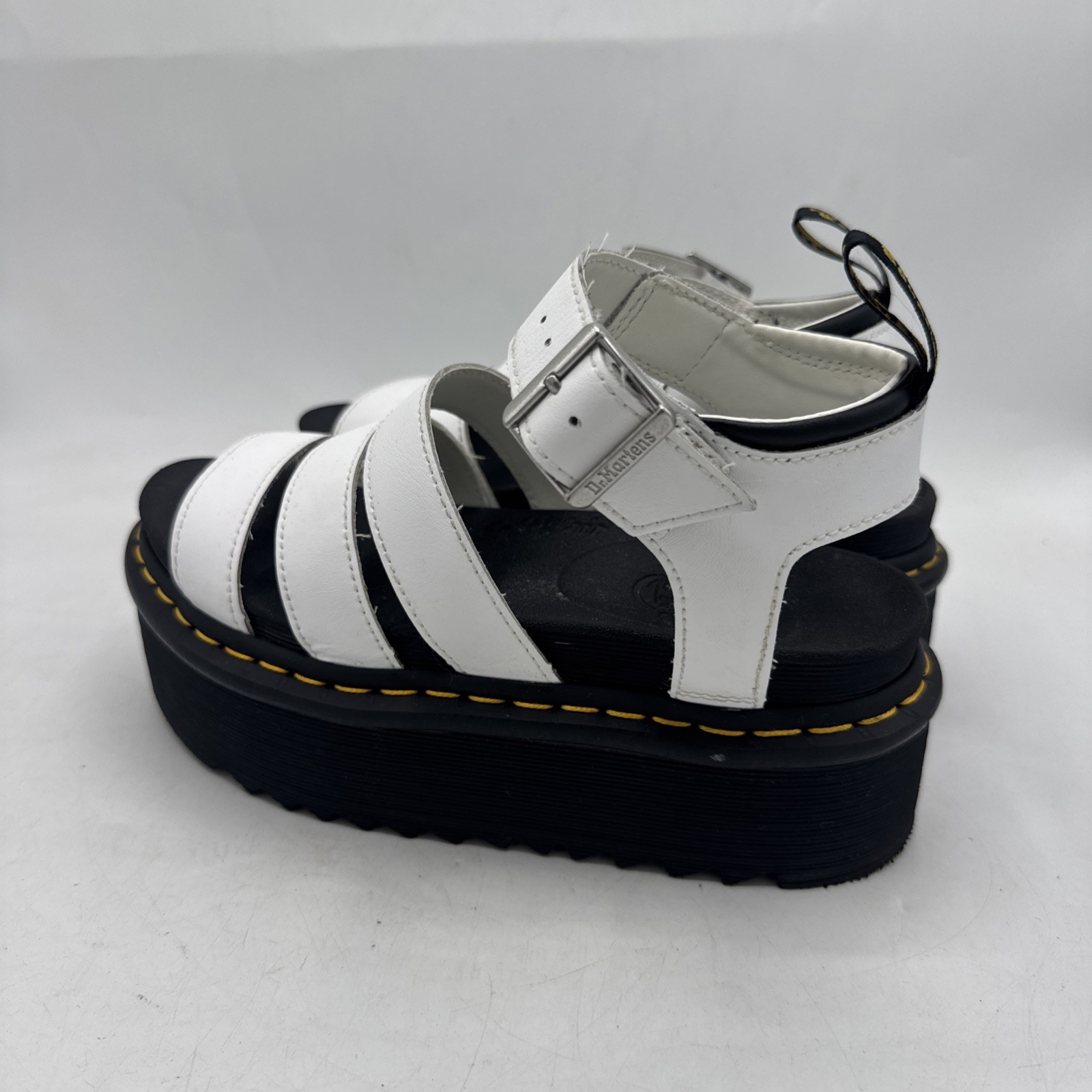 Dr. Martens Blaire Quad Leather Strap Platform Sandals Womens 7 White