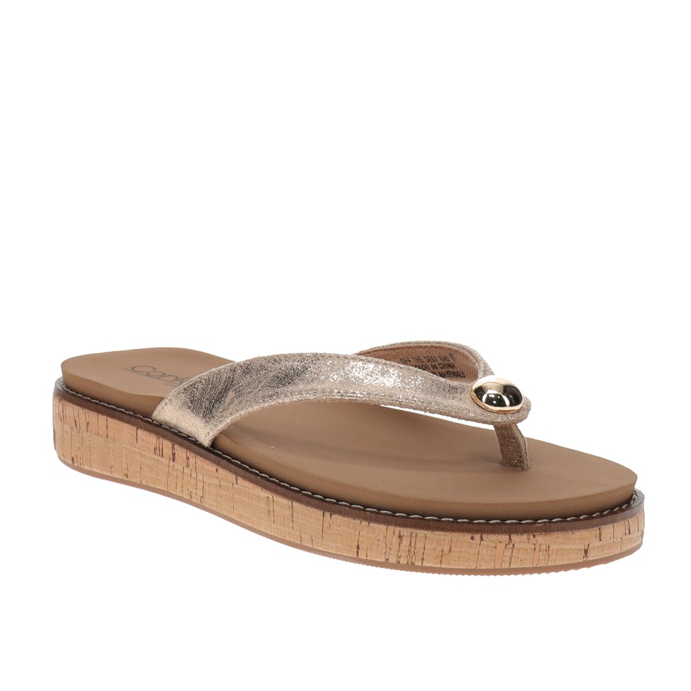 Corkys Off The Deep End Flip Flops Womens Gold Casual Sandals 41-0737-GOLD