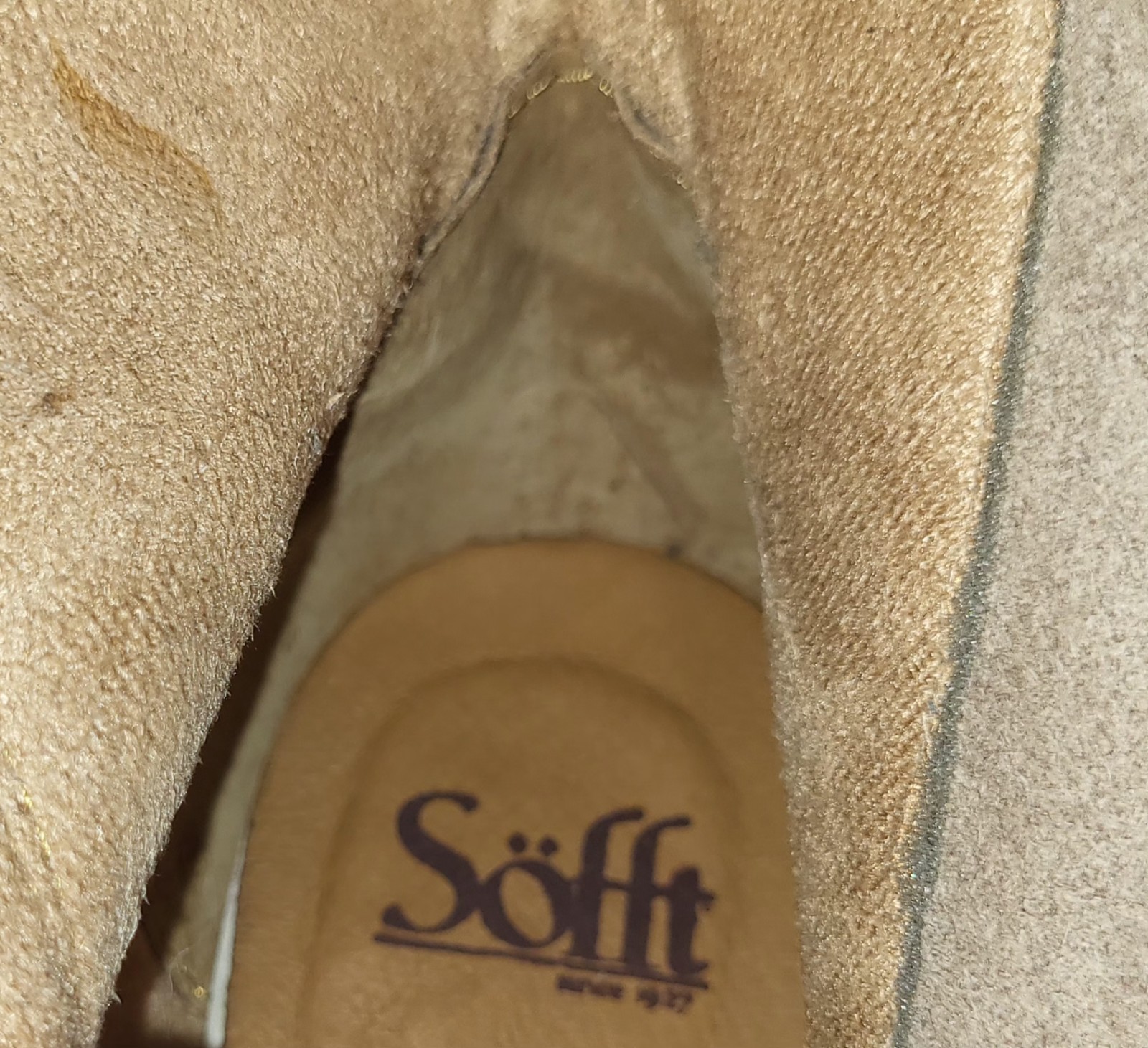 Sofft Taupe Brown Gray Suede Ankle Calf Slouch Boots Shoes Womens Size US 11