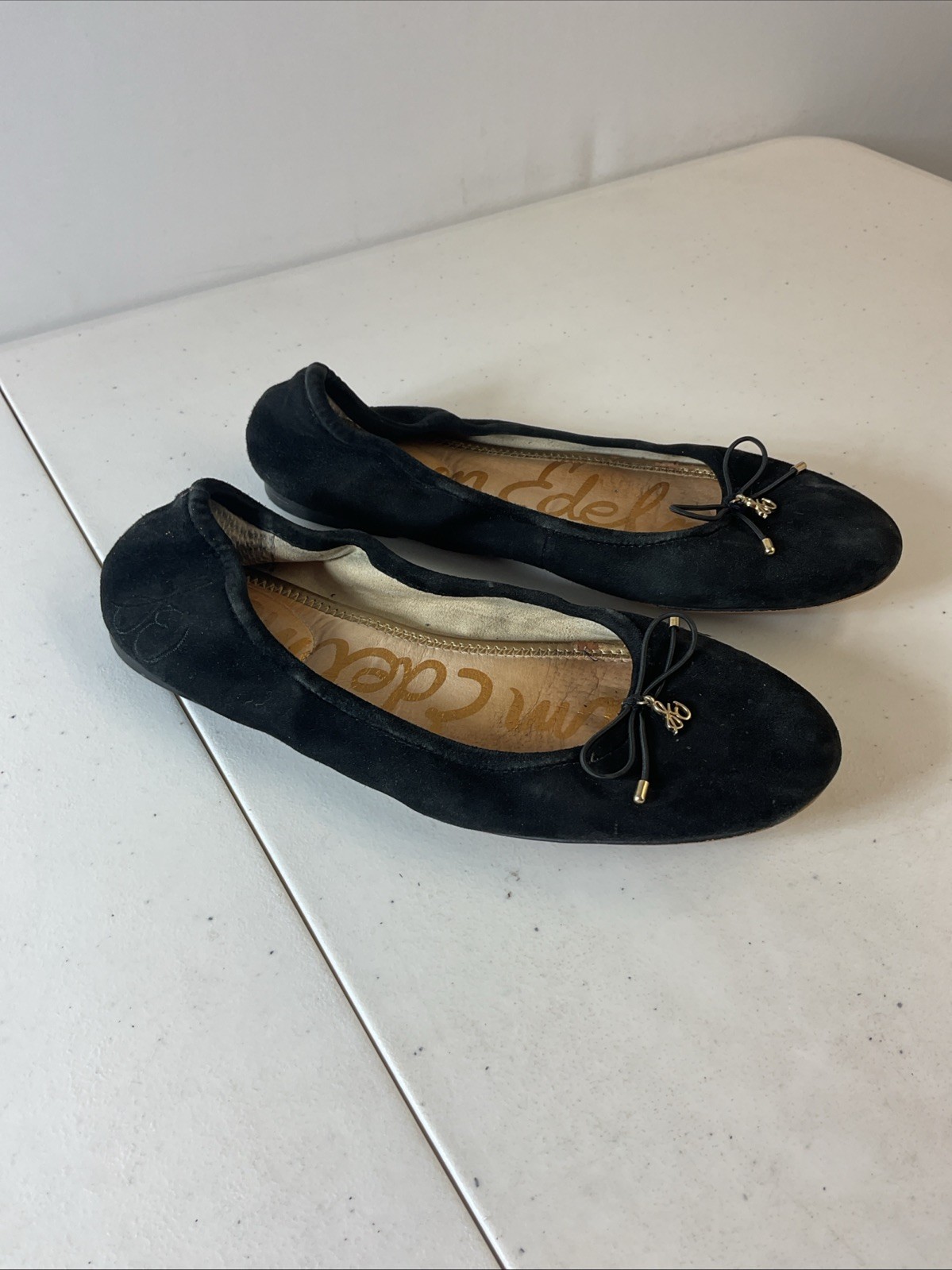 Sam Edelman Felecia Flat Ballet Shoes Black Sude Holiday 9 Casual Travel