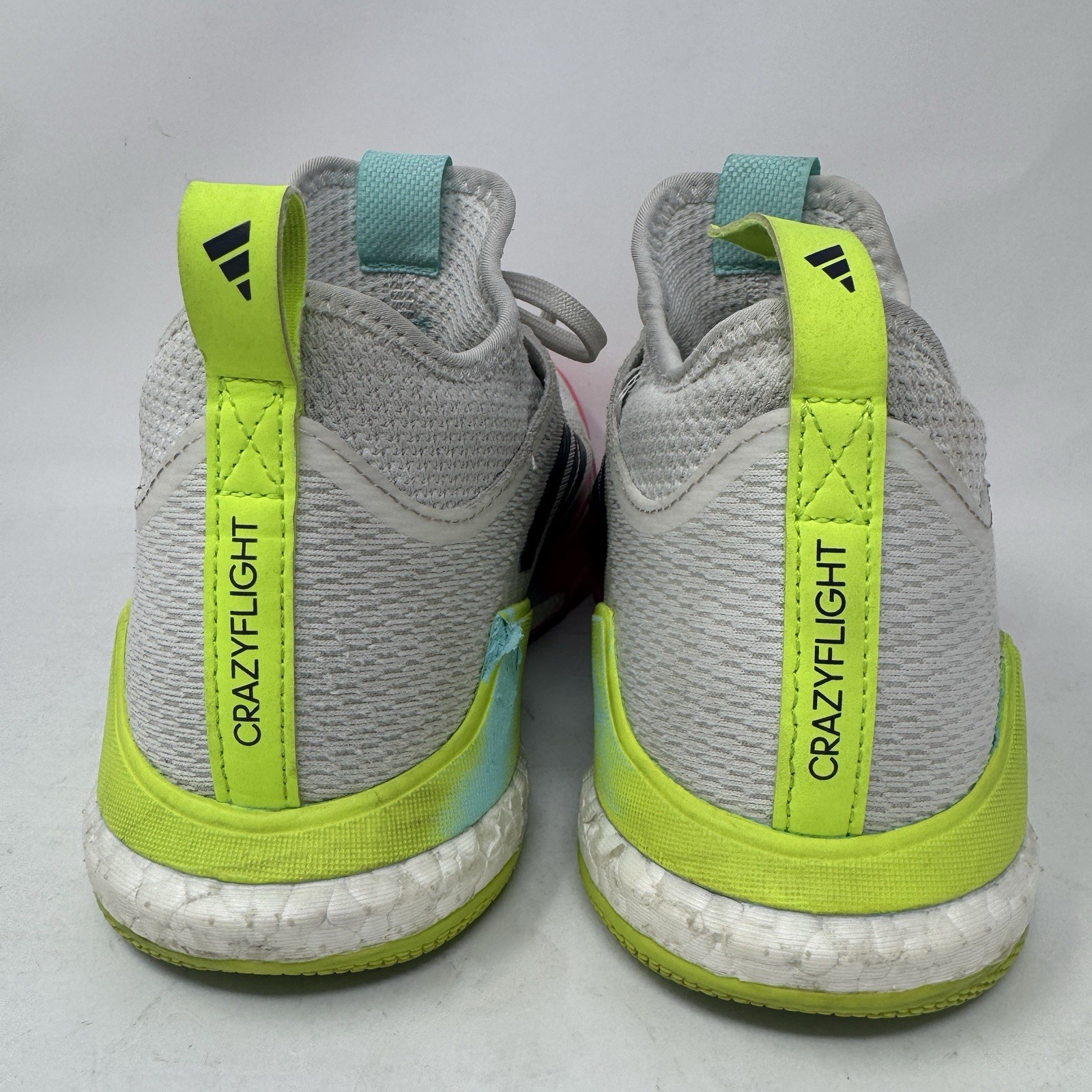 Size 7.5 Adidas Womens CrazyFlight Mid Volleyball Shoes HP3337 White Rainbow
