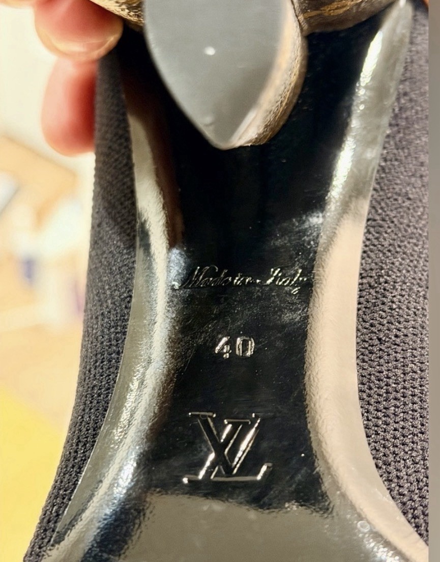 Louis Vuitton Silhouette Women’s Ankle Sock Boots Knit Black Monogram EU 40