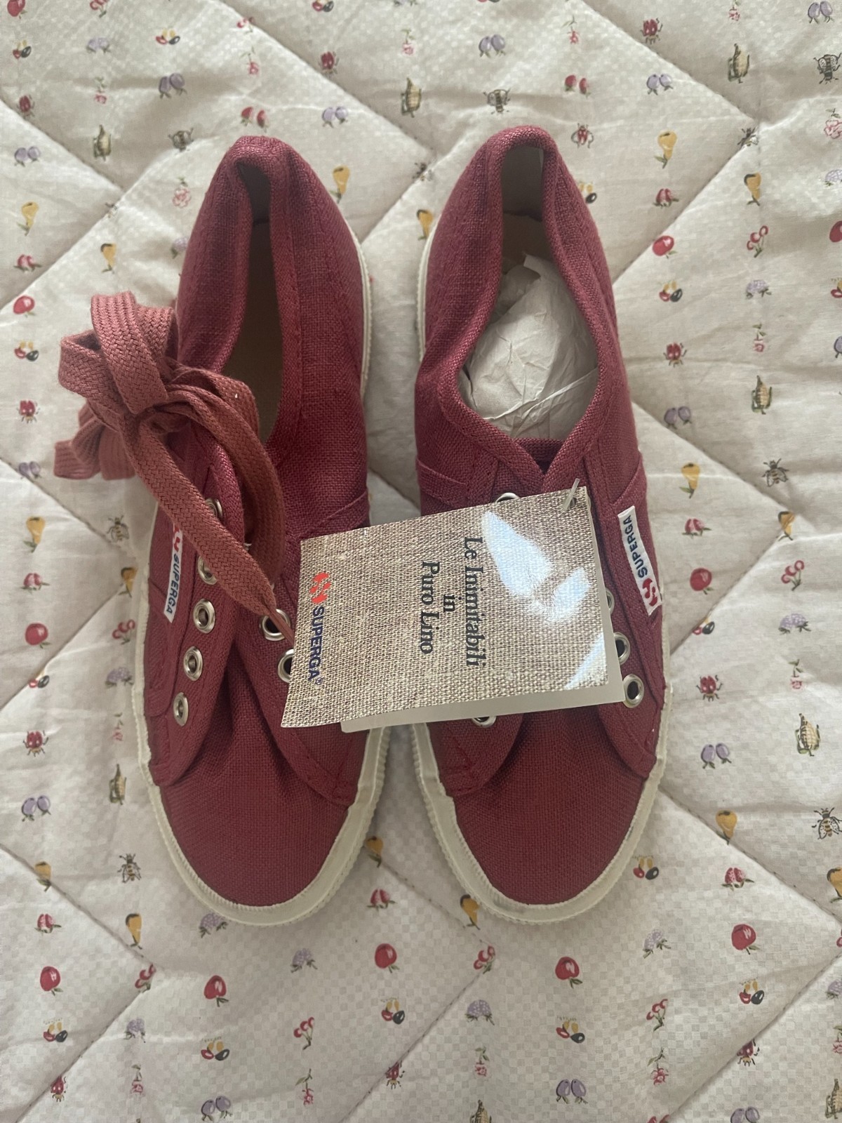 Superga Linen Classic Sneakers Trainers Size IT 36