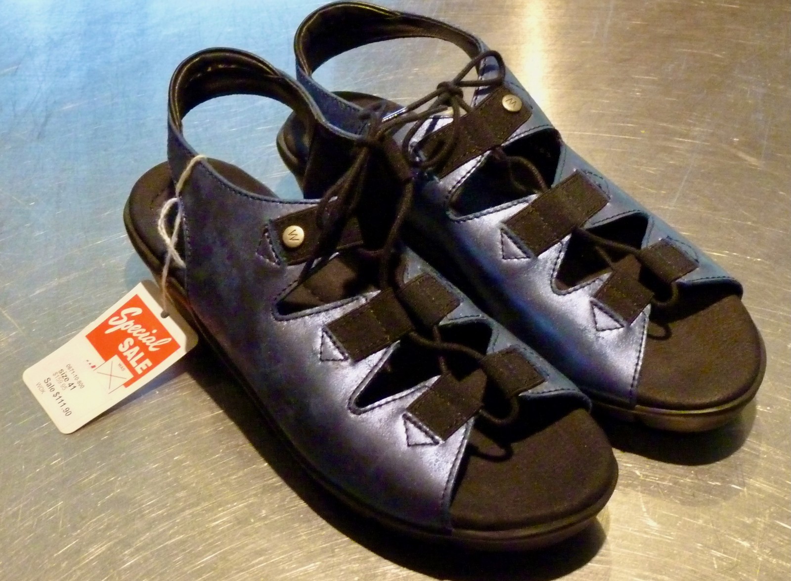 WOLKY Blue Metallic Arena Wedge Sandal EUR 41 US 10.5 $175 NWT!